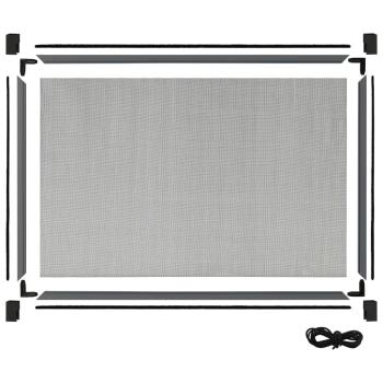 Teleskop-Fliegengitter für Fenster Anthrazit (100-193)x75 cm