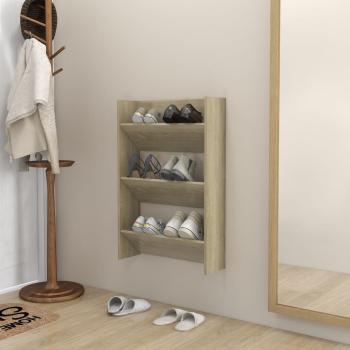 ARDEBO.de - Wand-Schuhschrank Sonoma-Eiche 60x18x90 cm Holzwerkstoff