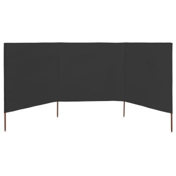 3-teiliges Windschutzgewebe 400 x 120 cm Anthrazit