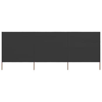 3-teiliges Windschutzgewebe 400 x 120 cm Anthrazit