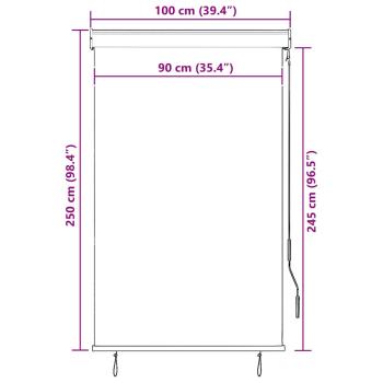 Außenrollo 100 x 250 cm Cremeweiß