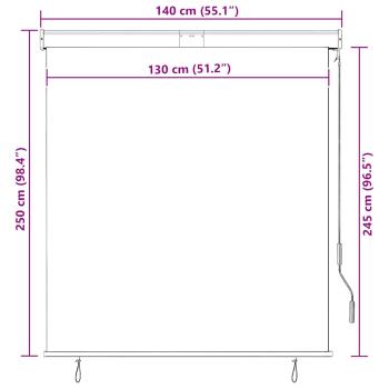 Außenrollo 140x250 cm Creme