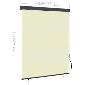 Außenrollo 140x250 cm Creme