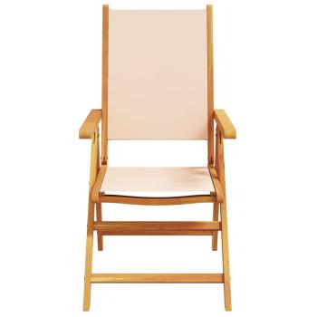 7-tlg. Garten-Essgruppe Stoff und Massivholz Beige