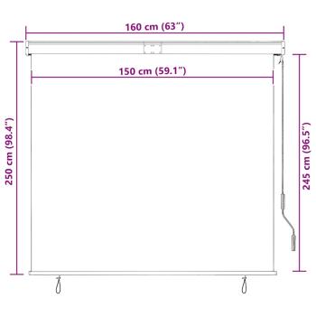 Außenrollo 160x250 cm Creme
