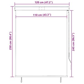 Außenrollo 120 x 250 cm Anthrazit