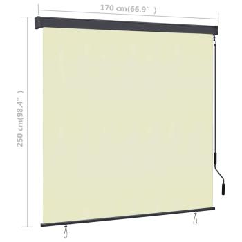 Außenrollo 170 x 250 cm Creme