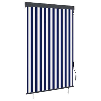 ARDEBO.de - Außenrollo 120 x 250 cm Blau und Weiß