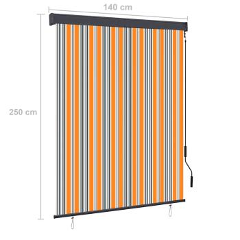 Außenrollo 140x250 cm Gelb und Blau