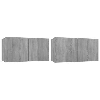 4-tlg. TV-Schrank-Set Grau Sonoma Holzwerkstoff