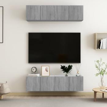 ARDEBO.de - TV-Wandschränke 4 Stk. Grau Sonoma 60x30x30 cm Holzwerkstoff