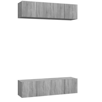 TV-Wandschränke 4 Stk. Grau Sonoma 60x30x30 cm Holzwerkstoff