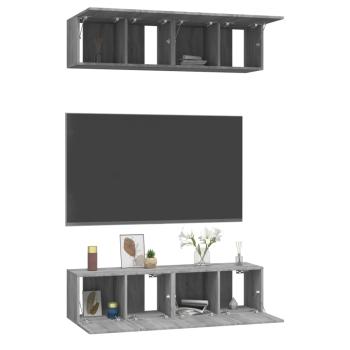 TV-Wandschränke 4 Stk. Grau Sonoma 60x30x30 cm Holzwerkstoff