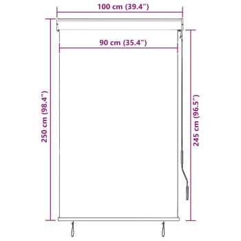 Außenrollo 100 x 250 cm Gelb und Blau