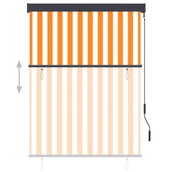 Außenrollo 120 x 250 cm Weiß und Orange