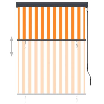 Außenrollo 120 x 250 cm Weiß und Orange