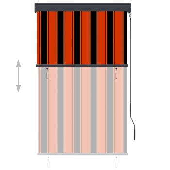 Außenrollo 100 x 250 cm Orange und Braun