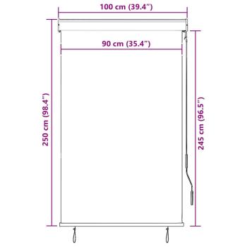 Außenrollo 100 x 250 cm Orange und Braun