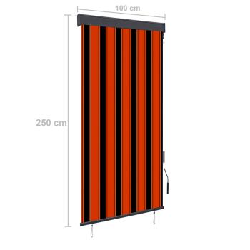 Außenrollo 100 x 250 cm Orange und Braun