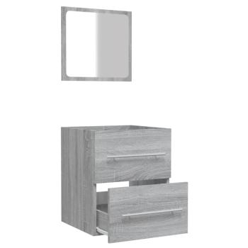 Badschrank mit Spiegel Grau Sonoma 41x38,5x48 cm