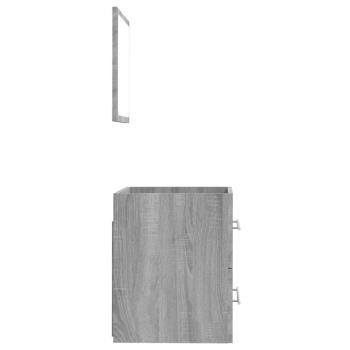 Badschrank mit Spiegel Grau Sonoma 41x38,5x48 cm