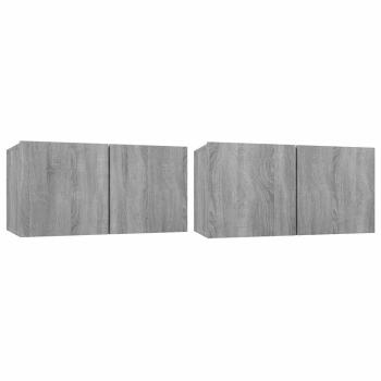 TV-Wandschrank Grau Sonoma 2 Stk. 60x30x30 cm Holzwerkstoff