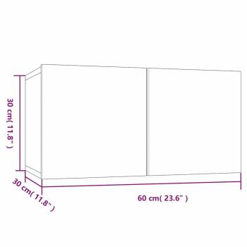 TV-Wandschrank Grau Sonoma 2 Stk. 60x30x30 cm Holzwerkstoff