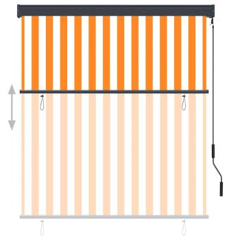 Außenrollo 140x250 cm Weiß und Orange