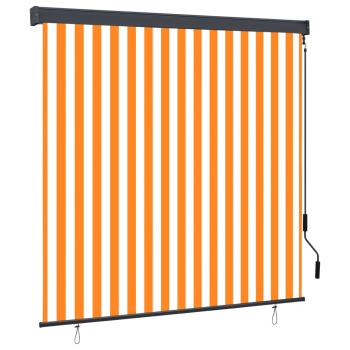 ARDEBO.de - Außenrollo 170x250 cm Weiß und Orange