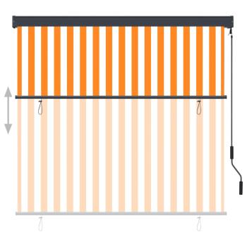 Außenrollo 170x250 cm Weiß und Orange