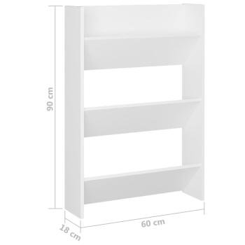 Wand-Schuhschrank Weiß 60x18x90 cm Holzwerkstoff