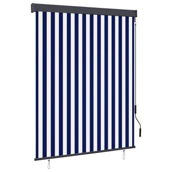ARDEBO.de - Außenrollo 140x250 cm Blau und Weiß