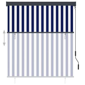 Außenrollo 140x250 cm Blau und Weiß