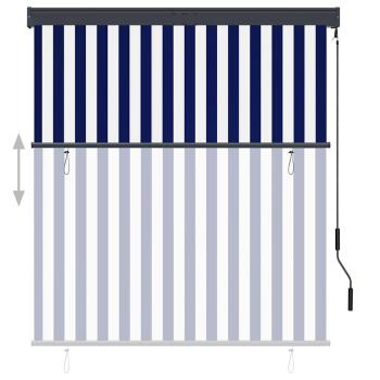 Außenrollo 140x250 cm Blau und Weiß