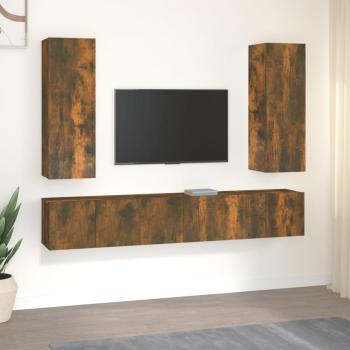 ARDEBO.de - 5-tlg. TV-Schrank-Set Räuchereiche Holzwerkstoff