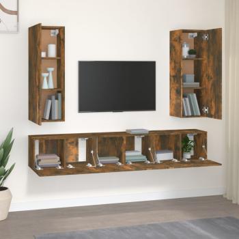 5-tlg. TV-Schrank-Set Räuchereiche Holzwerkstoff