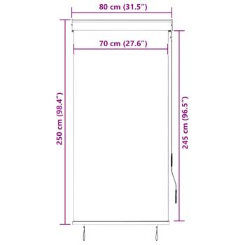 Außenrollo 80 x 250 cm Anthrazit