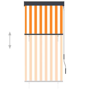 Außenrollo 80 x 250 cm Weiß und Orange
