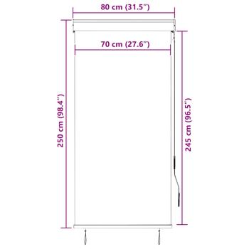 Außenrollo 80 x 250 cm Weiß und Orange