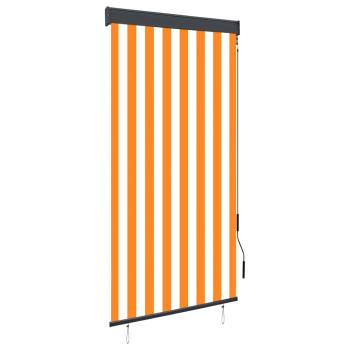 Außenrollo 80 x 250 cm Weiß und Orange