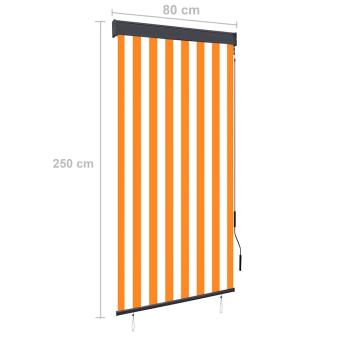 Außenrollo 80 x 250 cm Weiß und Orange