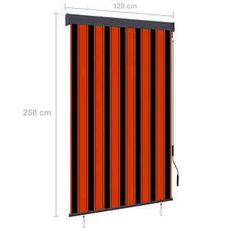 Außenrollo 120 x 250 cm Orange und Braun