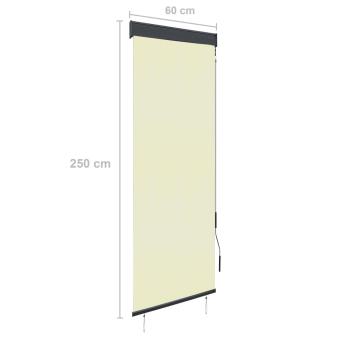 Außenrollo 60 x 250 cm Cremeweiß