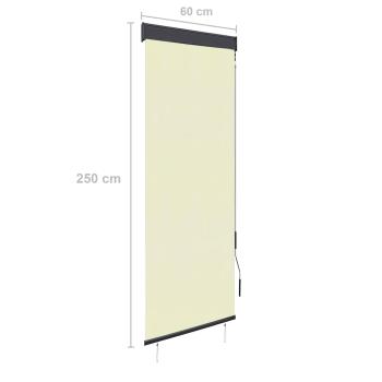 Außenrollo 60 x 250 cm Cremeweiß