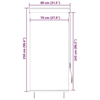 Außenrollo 80 x 250 cm Cremeweiß