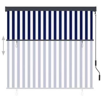Außenrollo 170x250 cm Blau und Weiß