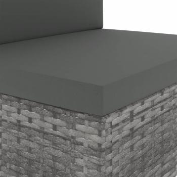 Modulares 3-Sitzer-Sofa Poly Rattan Grau