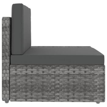 6-tlg. Garten-Lounge-Set Poly Rattan Grau