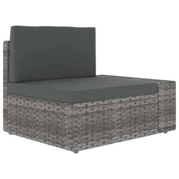 6-tlg. Garten-Lounge-Set Poly Rattan Grau
