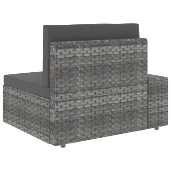 6-tlg. Garten-Lounge-Set Poly Rattan Grau